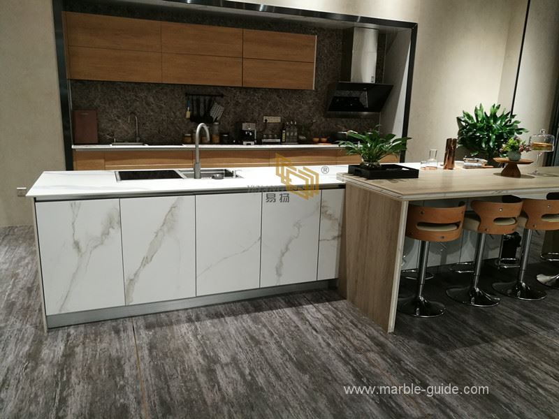 Calacatta white sintered stone for kitchen countertop