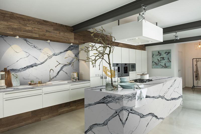 Calacatta white quartz for kitchen countertop decor Calacatta white quartz for kitchen countertop decor