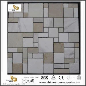 Polished Carrara dawb Marble Mosaic rau chav dej phab ntsa vuas