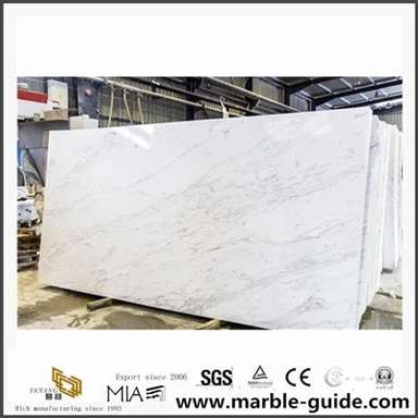 Polished volakas Dawb Marble Bookatch Slab Vuas rau Phab Ntsa