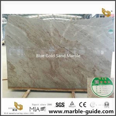 Blue Blue Kub Xuab Zeb Marble Slab rau Qhov Haujlwm
