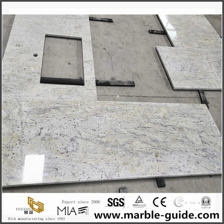 Dej Tshiab Dej Dawb Granite Chav Rau Countertop Project