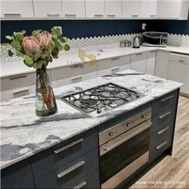 Arctic Dej hiav txwv Grey Marble Countertops Chav ua noj