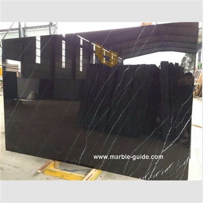 Marvel Nero Marquina Marble Slab Rau Chav Ua Noj