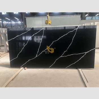 Polished nero marquina quartz slabs