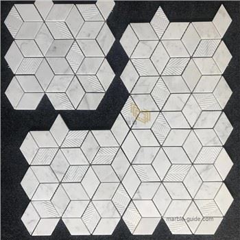 Rhombus Marble Mosaic Pobzeb Khoom siv