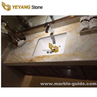 Amber Onyx Marble rau Sab Hauv Cov Haujlwm